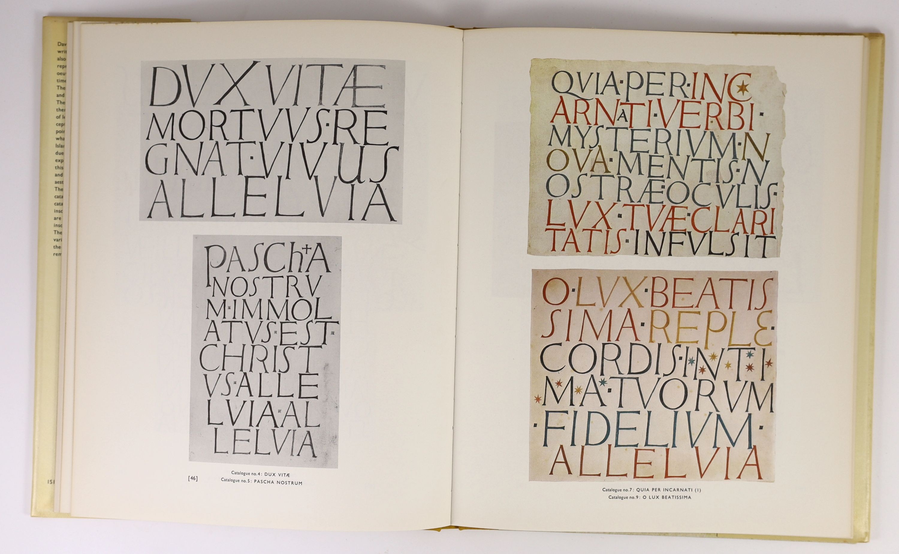 Gray, Nicolete - The Painted Inscriptions of David Jones. 1st edition. Complete with numerous text illustrations. Quarter cloth and marbled paper boards with letters direct on upper and spine. Original titled and illustr